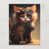Steampunk Kitten Postkarte (Vorderseite)