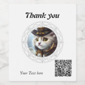 Steampunk Kitten Weinetikett (Einzelnes Label)