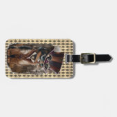 Steampunk Kitty individuell anpassbar Gepäckanhänger (Vorderseite horizontal)