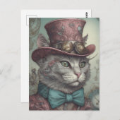 Steampunk Kitty Postcard Postkarte (Vorne/Hinten)