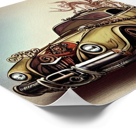 Steampunk-Klassikwagen Poster (Ecke)