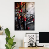 Steampunk - Klempnerei - Drehen des Ventils Poster (Heimbüro)