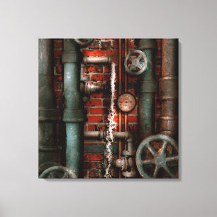 Steampunk - Klempnerei - Rohre und Ventile Leinwanddruck