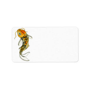 Steampunk Koi Address Label Adressaufkleber