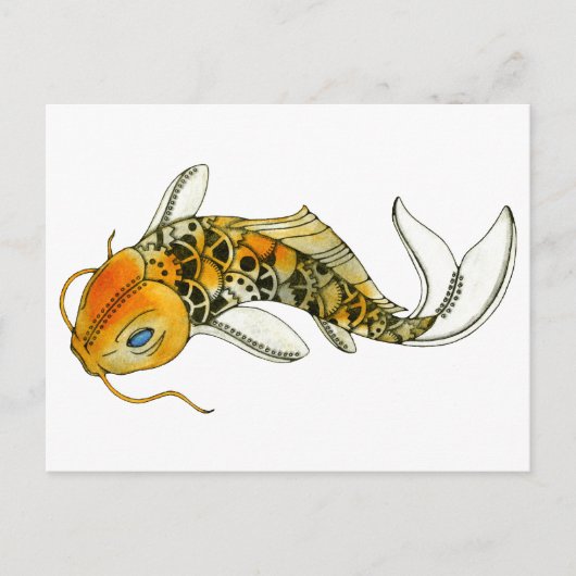 Steampunk Koi Postkarte (Vorderseite)