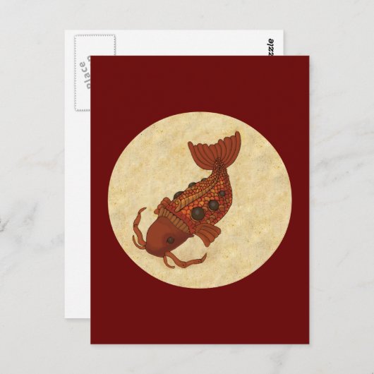 Steampunk Koi Postkarte (Vorne/Hinten)