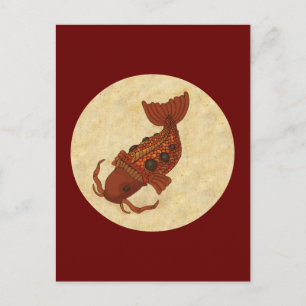 Steampunk Koi Postkarte