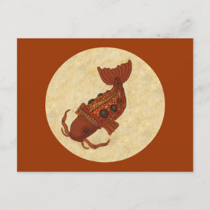 Steampunk Koi Postkarte