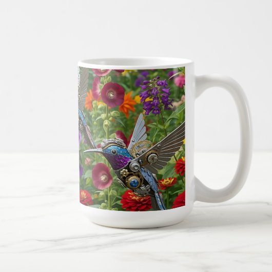 Steampunk Kolibris Kaffeetasse (Rechts)