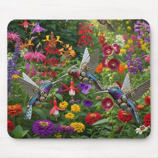 Steampunk Kolibris Mousepad (Vorne)