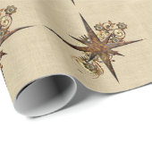 Steampunk-Kompass-Stern Geschenkpapier (Rolleneckpunkt)