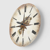 Steampunk-Kompass-Stern Große Wanduhr (Winkel)
