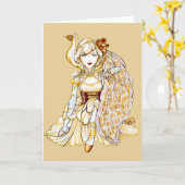 Steampunk Königin und Pfau Notecard Karte (Gelbe Blume)