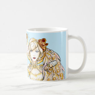 Steampunk Königin und Pfau-Tasse Kaffeetasse