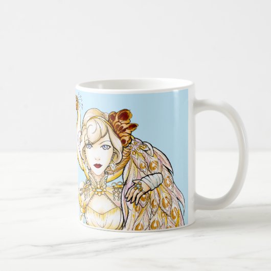 Steampunk Königin und Pfau-Tasse Kaffeetasse (Rechts)