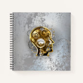 Steampunk-Kopf mit Manometer Notizblock (Vorderseite)