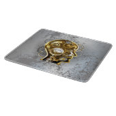 Steampunk-Kopf mit Manometer Schneidebrett (Ecke)
