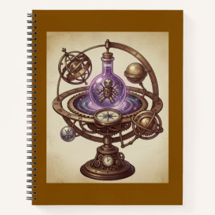 Steampunk-Kosmisches-Voodoo-Puppen-Orrery-Fantasy Notizblock