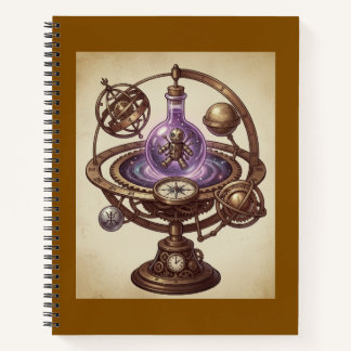 Steampunk-Kosmisches-Voodoo-Puppen-Orrery-Fantasy Notizblock
