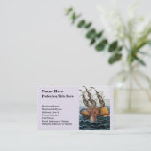 Steampunk Kraken riesige Krake nautisch Visitenkarte (Stehend Vorderseite)