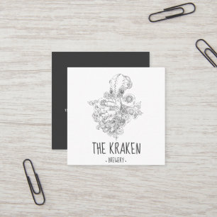 Steampunk Kraken Square Business Card Quadratische Visitenkarte