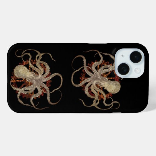 Steampunk-Kraken und robustes Uhrwerk Case-Mate iPhone Hülle (Rückseite (Horizontal))