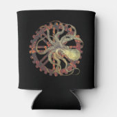 Steampunk-Kraken und robustes Uhrwerk Cooler Dosenkühler (Rückseite)