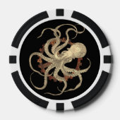 Steampunk-Kraken und robustes Uhrwerk Pokerchips (Vorderseite)