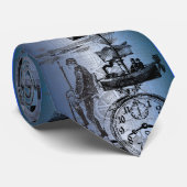 Steampunk-Krawatte in Blau Krawatte (Gerollt)
