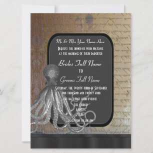 Steampunk-Kreidetafel-Hochzeit im Vintage-Stil Einladung