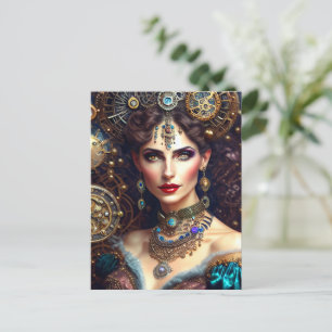 Steampunk-Kriegerprinzessin Postkarte
