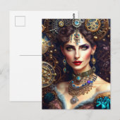 Steampunk-Kriegerprinzessin Postkarte (Vorne/Hinten)