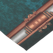 Steampunk, Kupfer auf aquamarinen Getrieben, Monog Kurzer Tischläufer (Ecke)