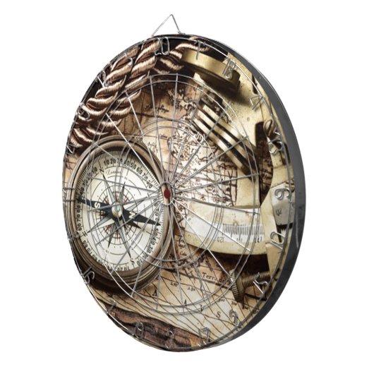 steampunk Küstenseeseil-Antikenkompaß Dartscheibe (Vorderseite rechts)