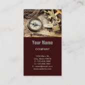 Steampunk Küstenstrand nautischer antiker Kompass Visitenkarte (Vorderseite)