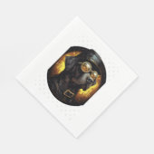Steampunk Labrador Hund im Cartoon Aviator Style E Serviette (Ecke)