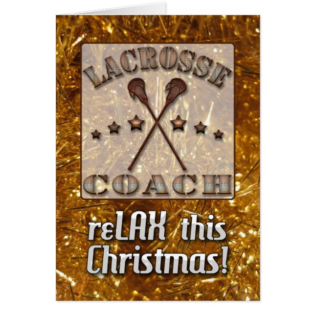 Steampunk Lacrosse Coach Weihnachtskarte (Vorne)