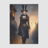 Steampunk Lady & Air Ship Seidenpapier (Vorderseite)
