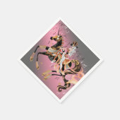 Steampunk Lady and Mechanical Horse Serviette (Ecke)