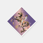 Steampunk Lady and Mechanical Horse Serviette (Ecke)