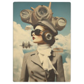 Steampunk Lady Chase Your Dreams Furchtlos Klemmbrett (Rückseite)