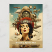 Steampunk Lady Dream Big, Sparkle more Postkarte (Vorderseite)