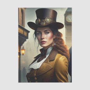 Steampunk Lady in London Seidenpapier