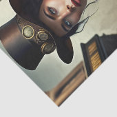 Steampunk Lady in London Seidenpapier (Ausschnitt)