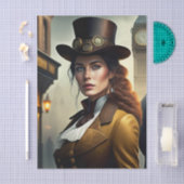 Steampunk Lady in London Seidenpapier (Handwerk)