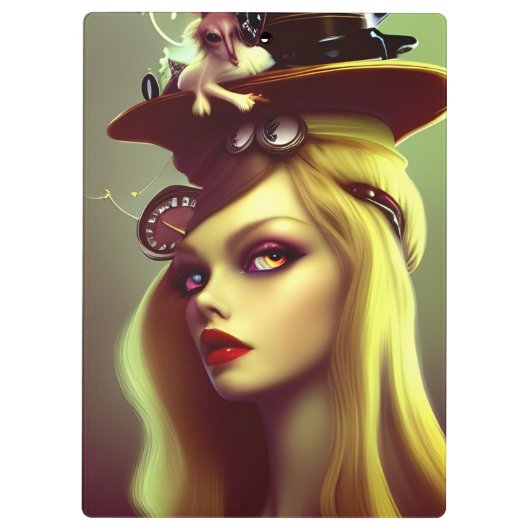 Steampunk Lady Klemmbrett (Rückseite)
