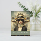 Steampunk Lady Life ist eine Reise—Genießen Sie di Postkarte (Stehend Vorderseite)