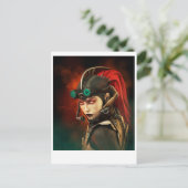 Steampunk Lady Postkarte (Stehend Vorderseite)