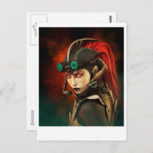 Steampunk Lady Postkarte (Vorne/Hinten)