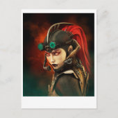 Steampunk Lady Postkarte (Vorderseite)